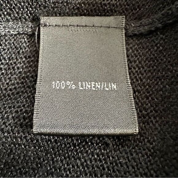 Lafayette 148 New‎ York 100% Linen One Button Cardigan Black Women’s Size M - Picture 6 of 7